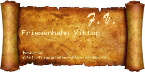 Friesenhahn Viktor névjegykártya